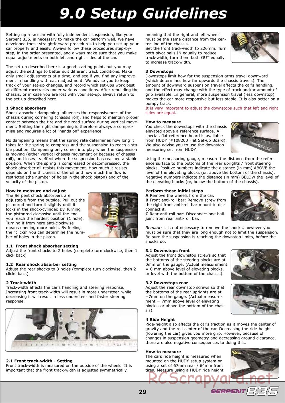 Serpent - 835 - Manual - Page 29