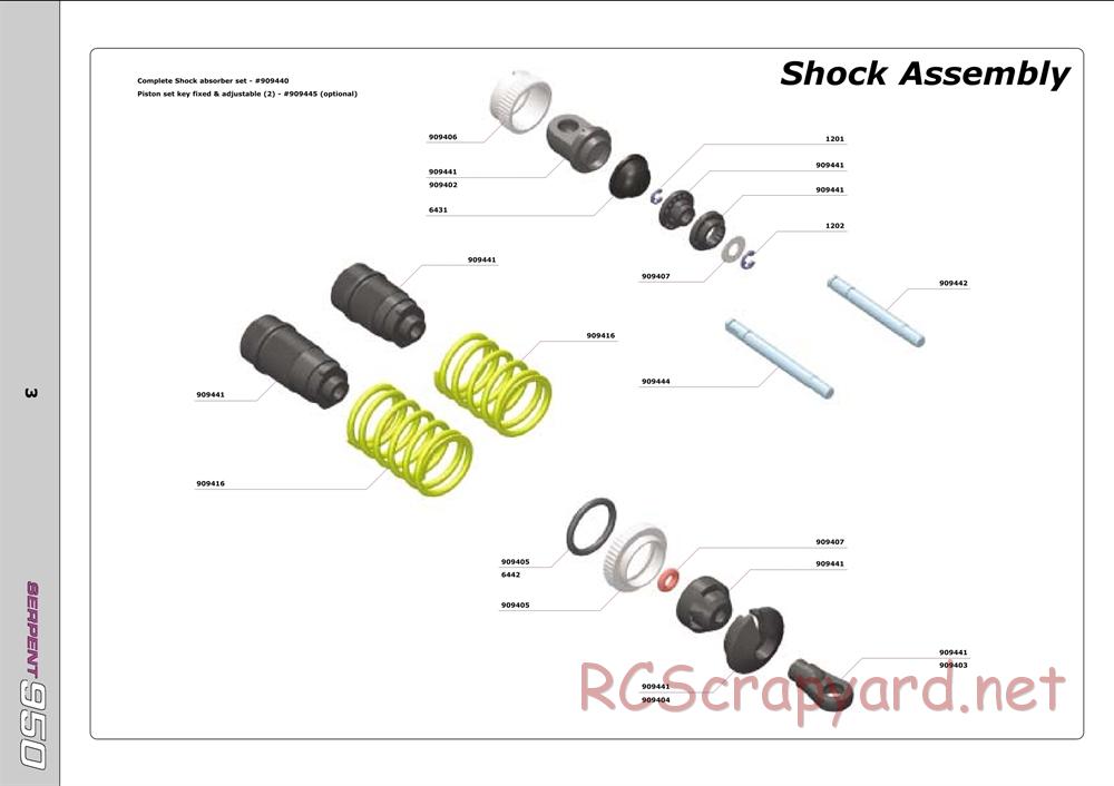 Serpent - 950 - Exploded View and Parts List - Page 3
