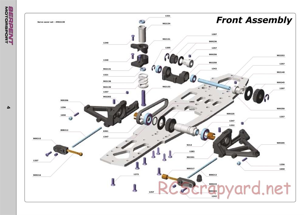 Serpent - 950 - Exploded View and Parts List - Page 4