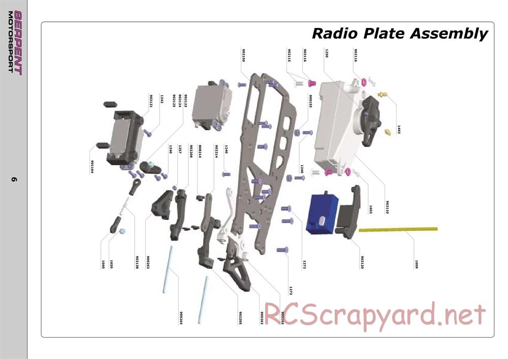 Serpent - 950 - Exploded View and Parts List - Page 6