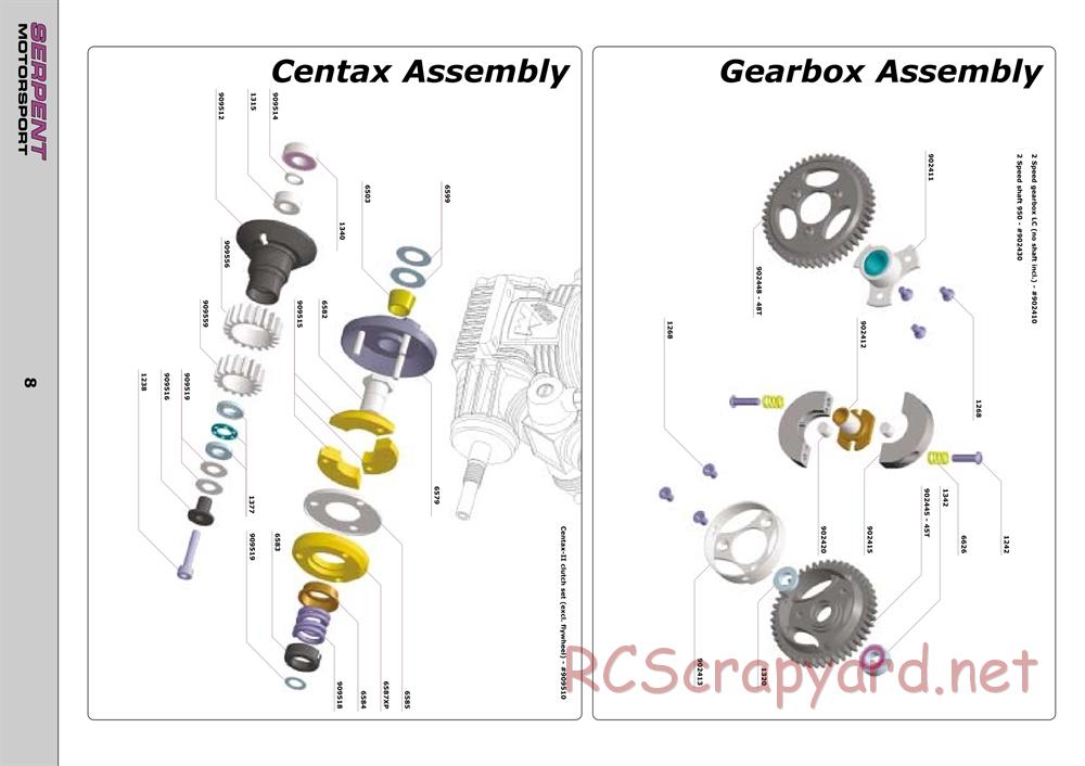 Serpent - 950 - Exploded View and Parts List - Page 8