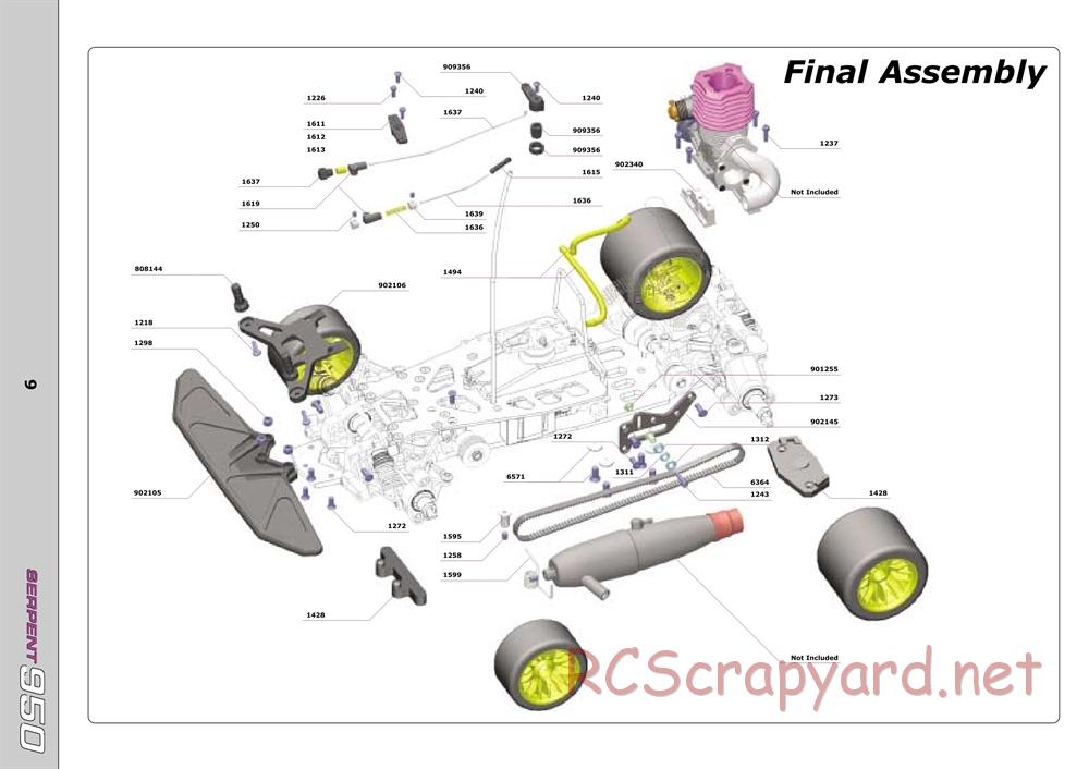 Serpent - 950 - Exploded View and Parts List - Page 9