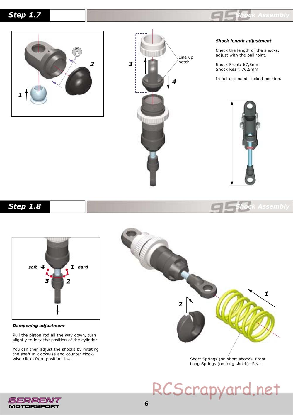 Serpent - 950 - Manual - Page 6