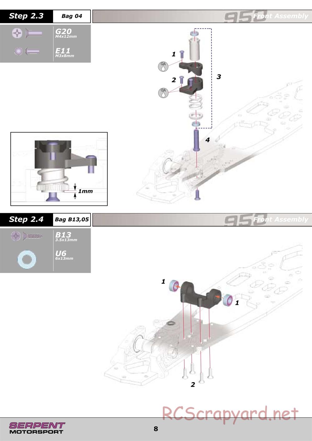 Serpent - 950 - Manual - Page 8