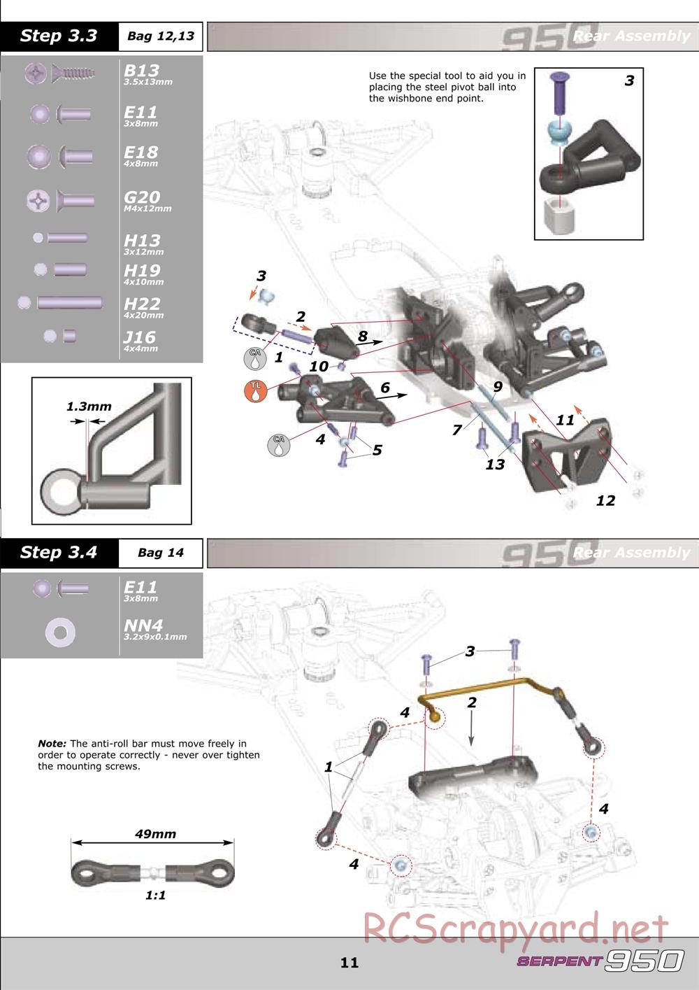 Serpent - 950 - Manual - Page 11
