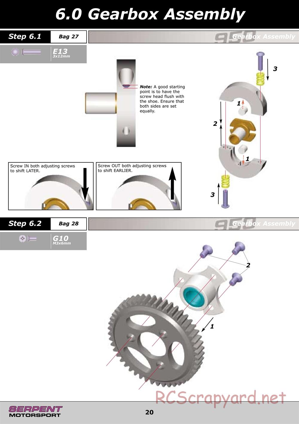 Serpent - 950 - Manual - Page 20