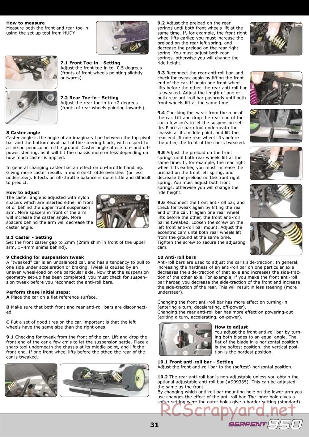 Serpent - 950 - Manual - Page 31