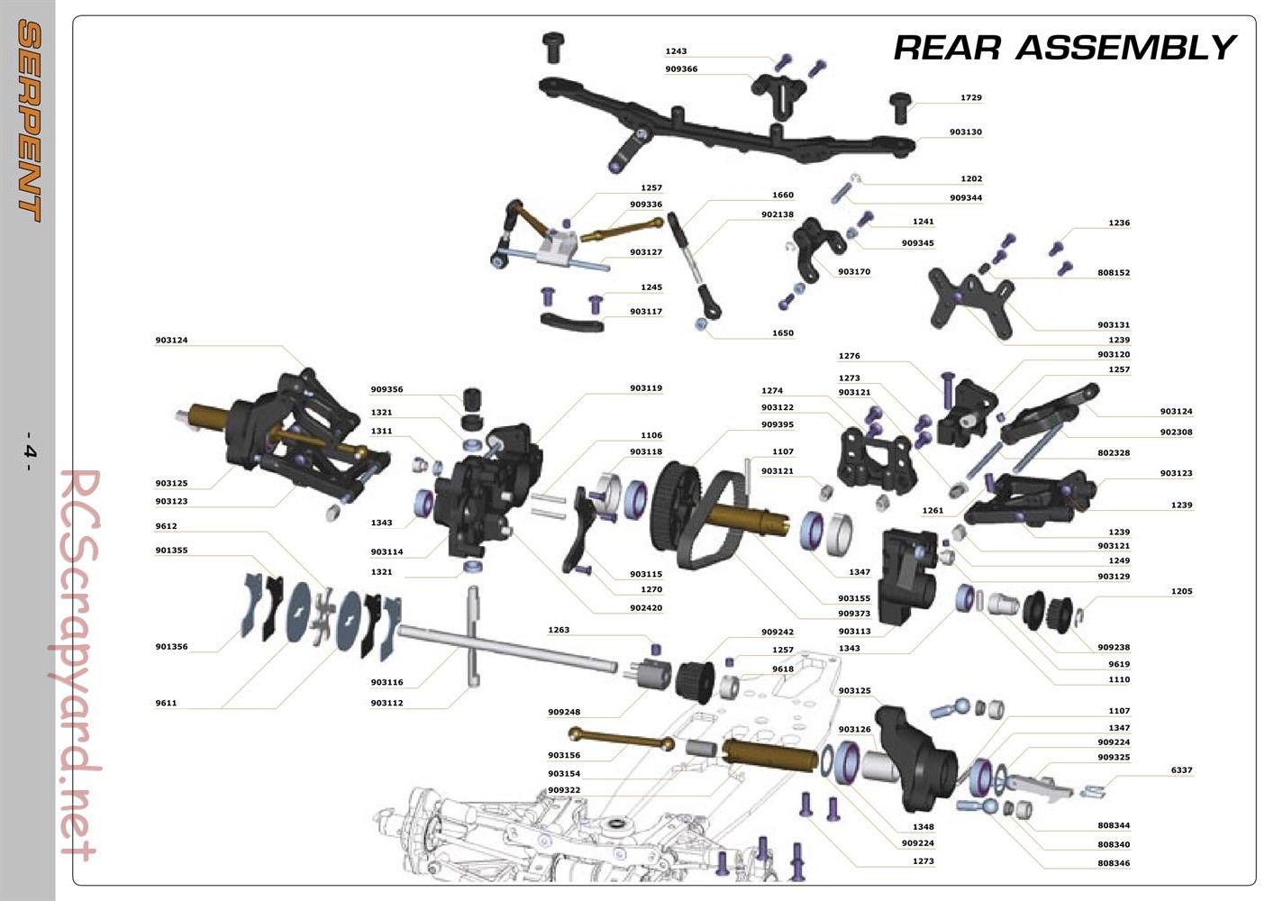 Serpent - 960 - Exploded View and Parts List - Page 4