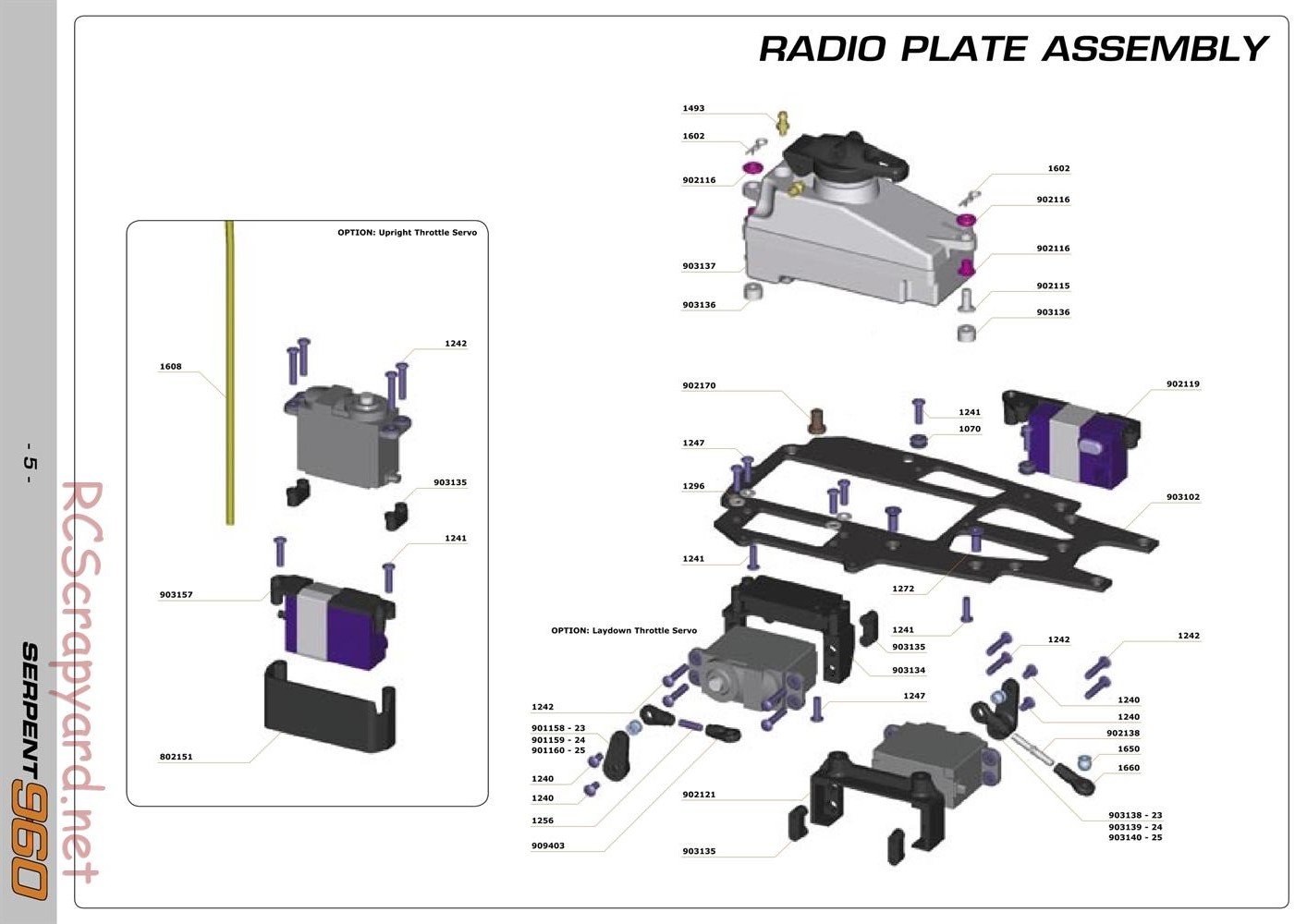 Serpent - 960 - Exploded View and Parts List - Page 5