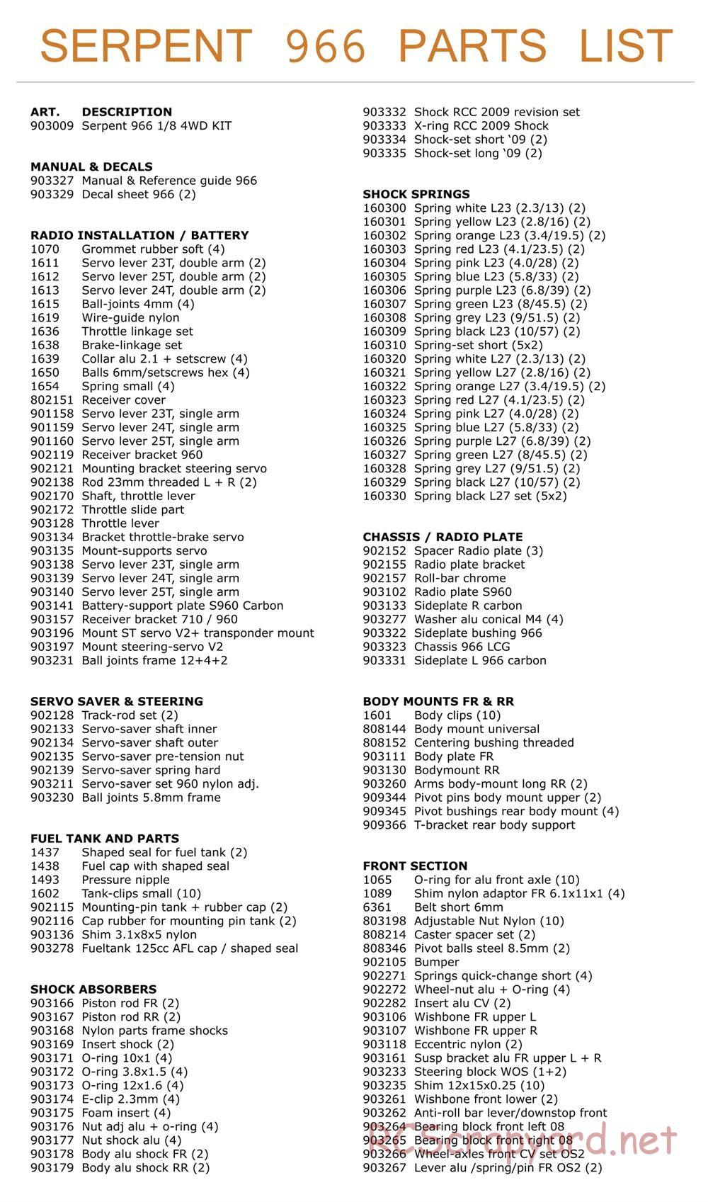 Serpent - 966 - Manual - Page 40
