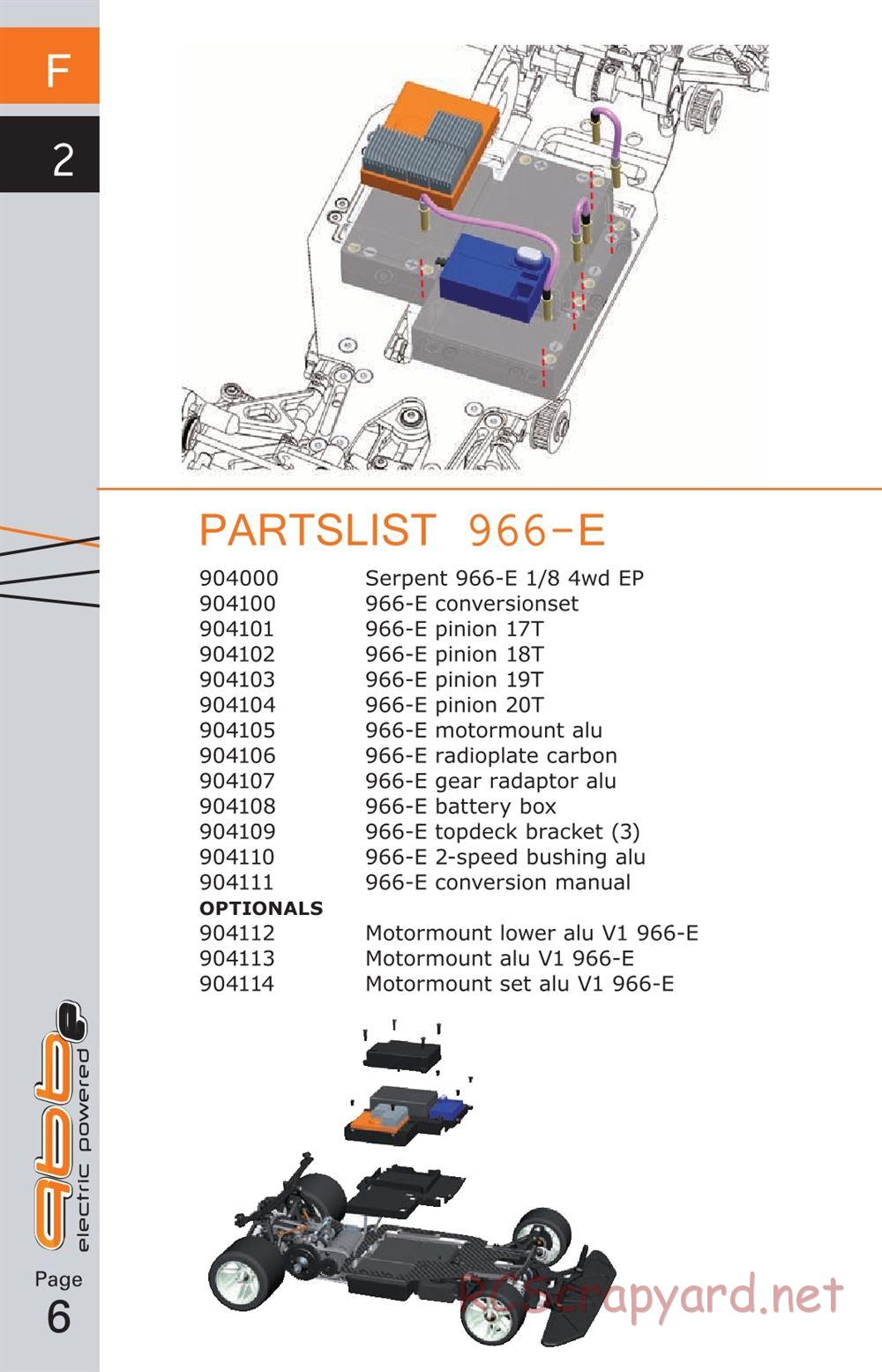 Serpent - 966e - Manual - Page 6