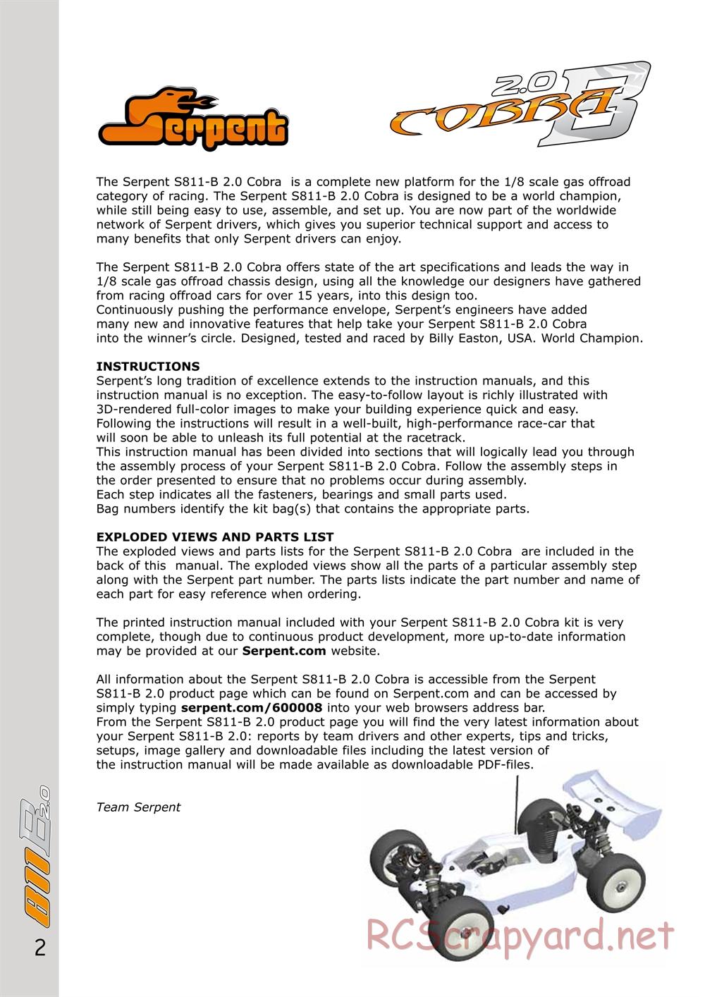 Serpent - Cobra 811 2.0 - Manual - Page 2