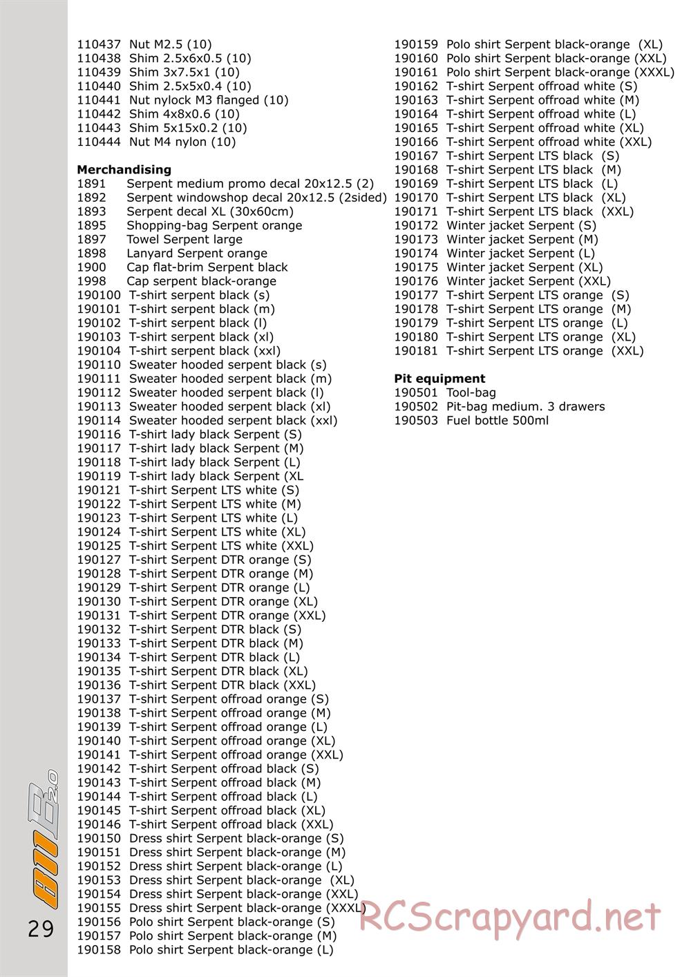 Serpent - Cobra 811 2.0 - Manual - Page 29