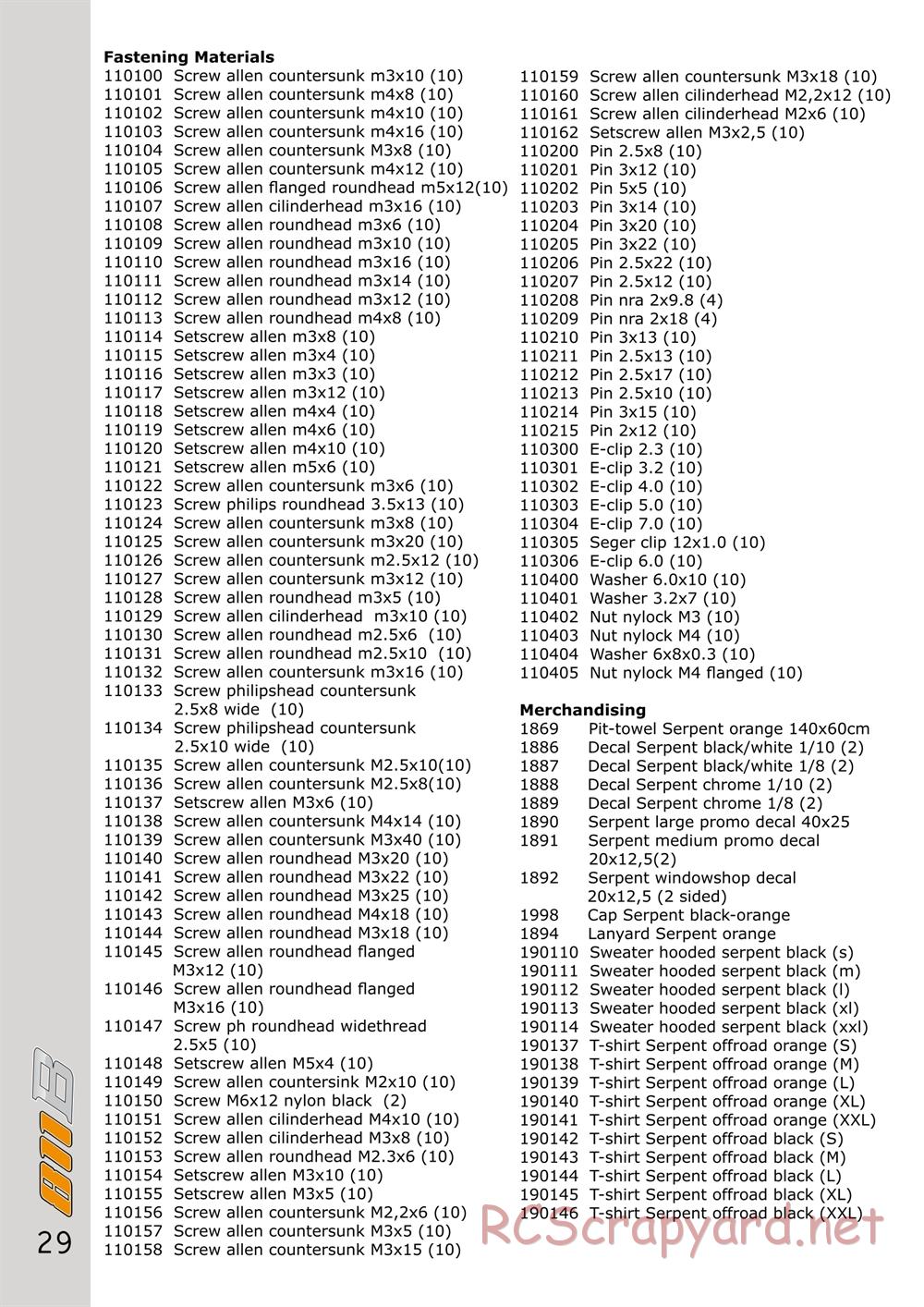 Serpent - Cobra 811 - Manual - Page 29
