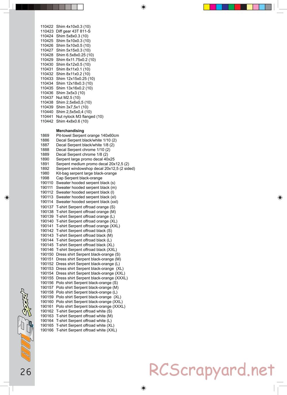 Serpent - Cobra 811 Be Sport - Manual - Page 26