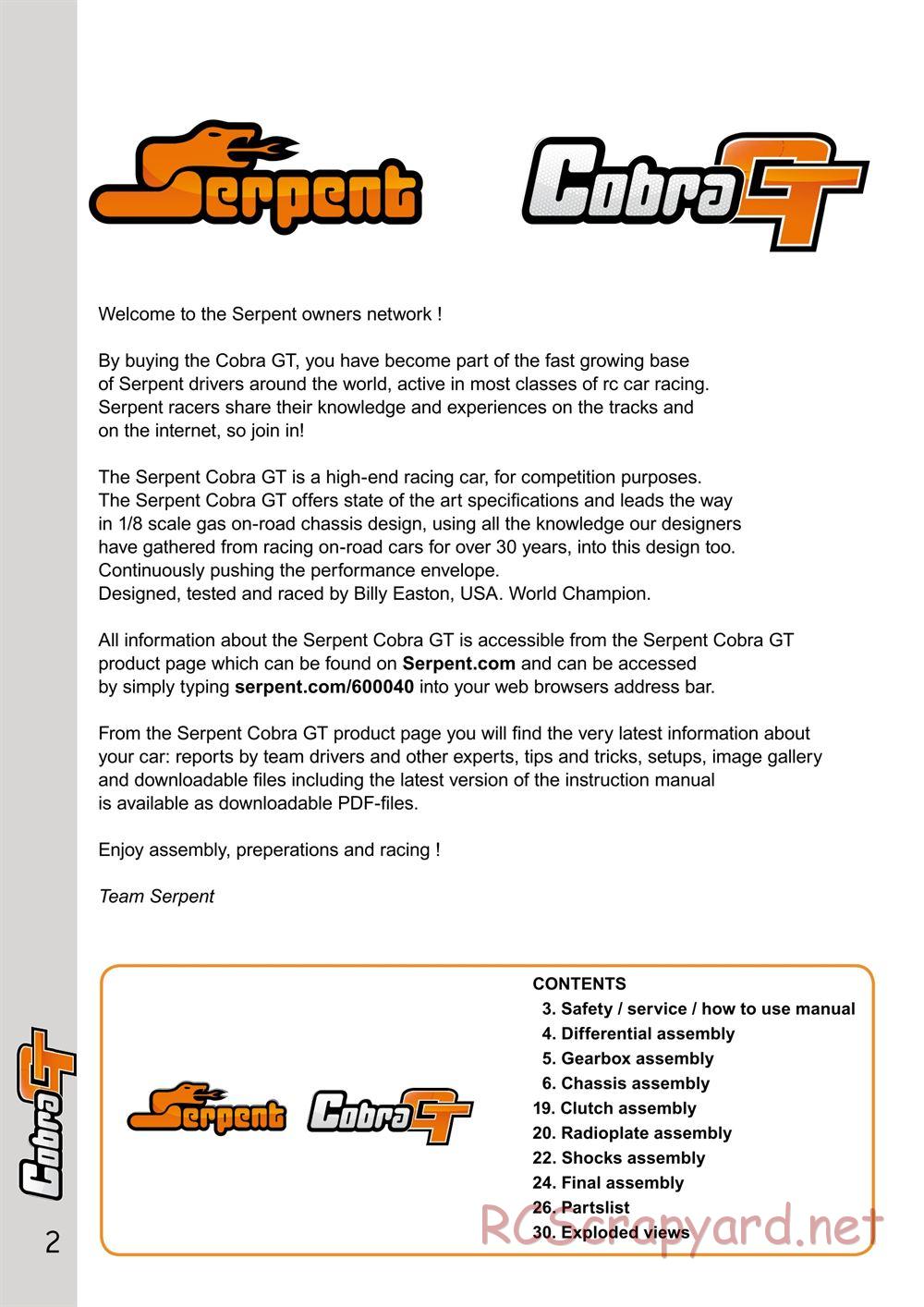 Serpent - Cobra GT - Manual - Page 2
