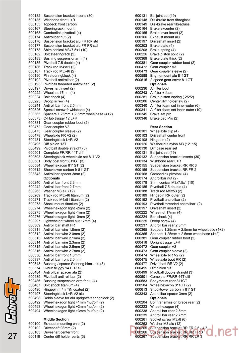 Serpent - Cobra GT - Manual - Page 27