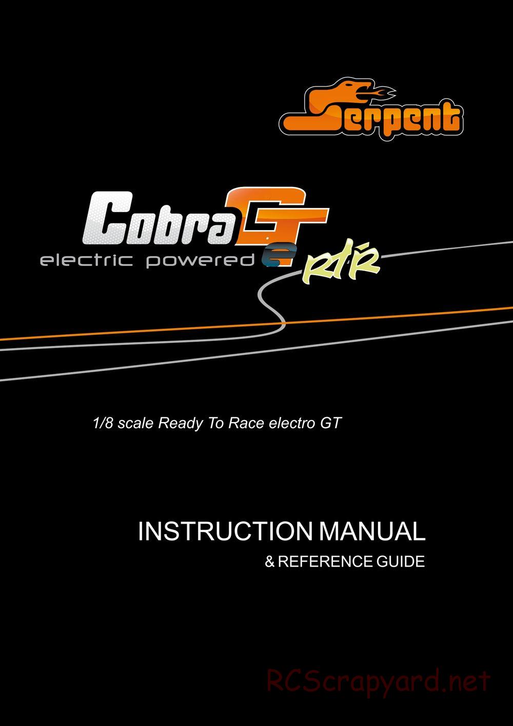 Serpent - Cobra GTe RTR - Manual - Page 1