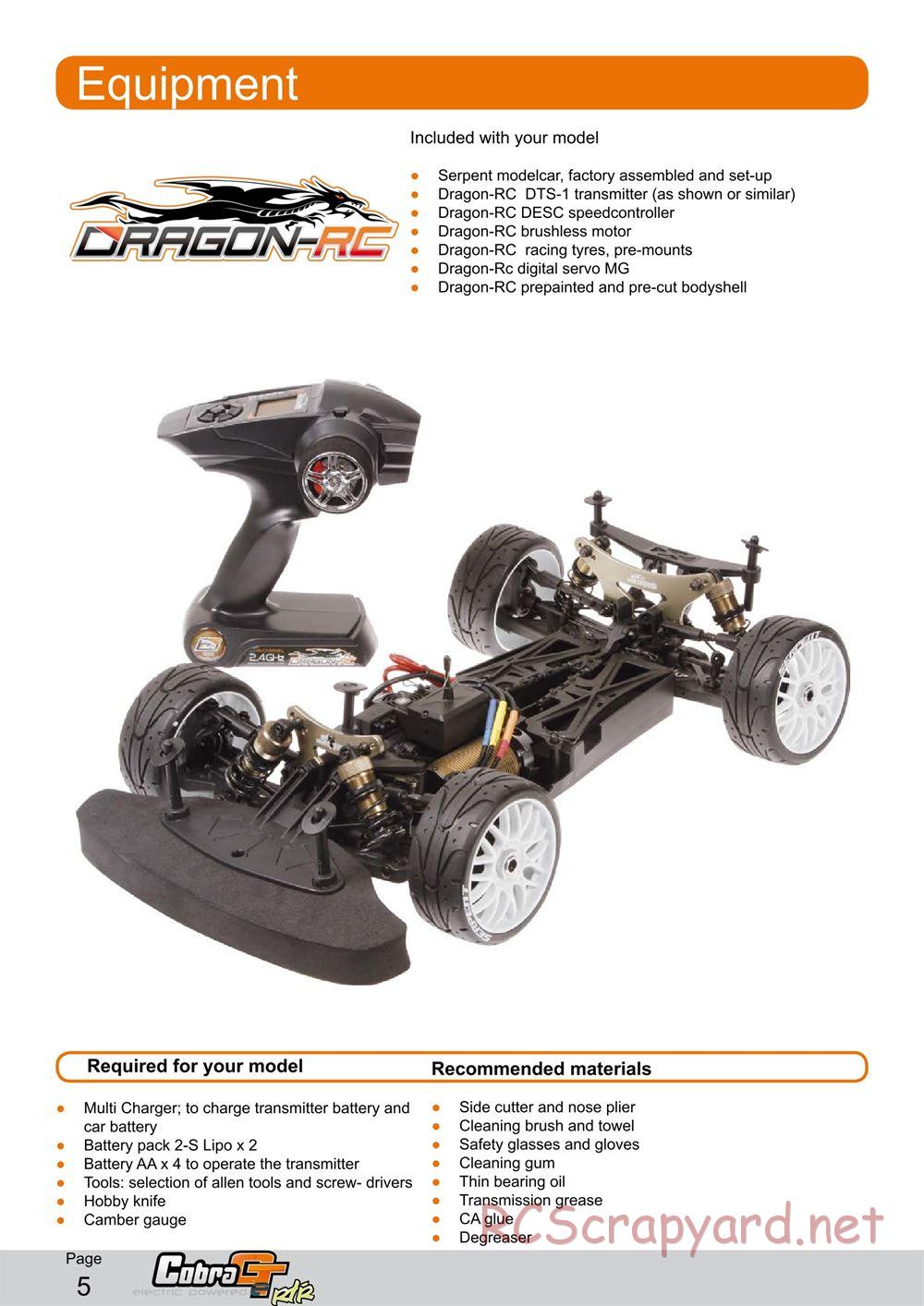 Serpent - Cobra GTe RTR - Manual - Page 5