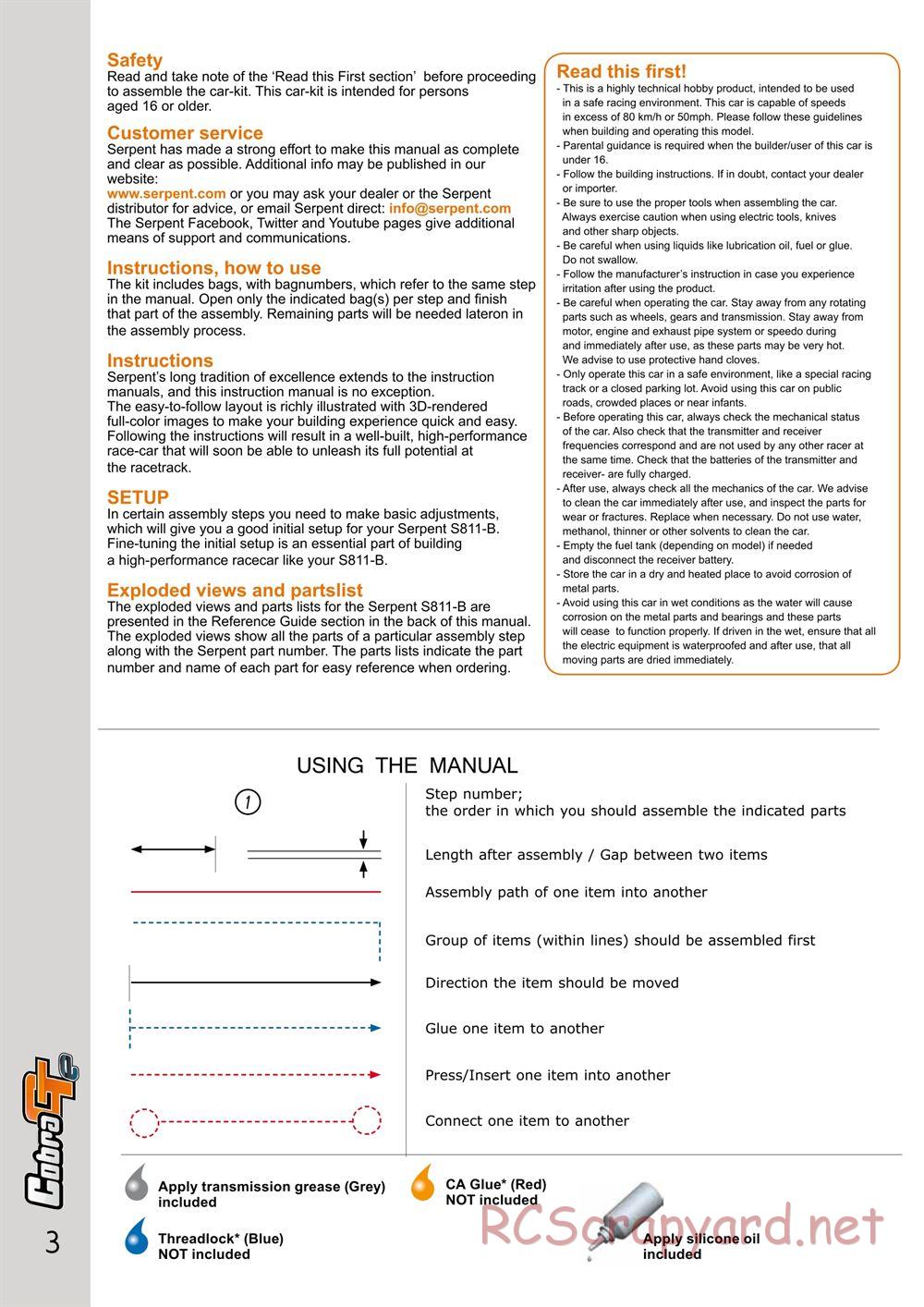 Serpent - Cobra GTe - Manual - Page 3