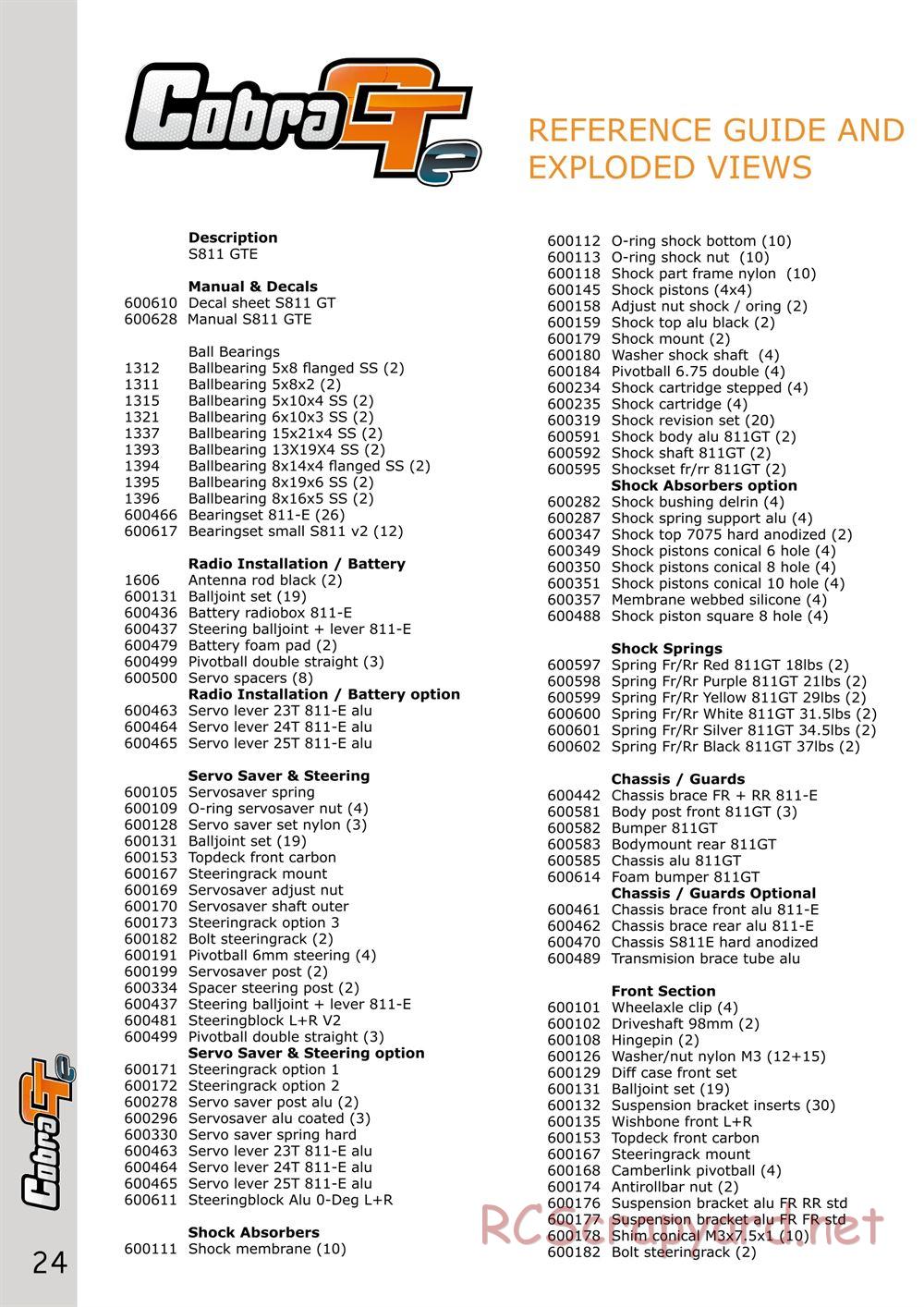 Serpent - Cobra GTe - Manual - Page 24