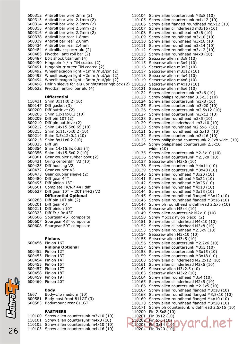 Serpent - Cobra GTe - Manual - Page 26