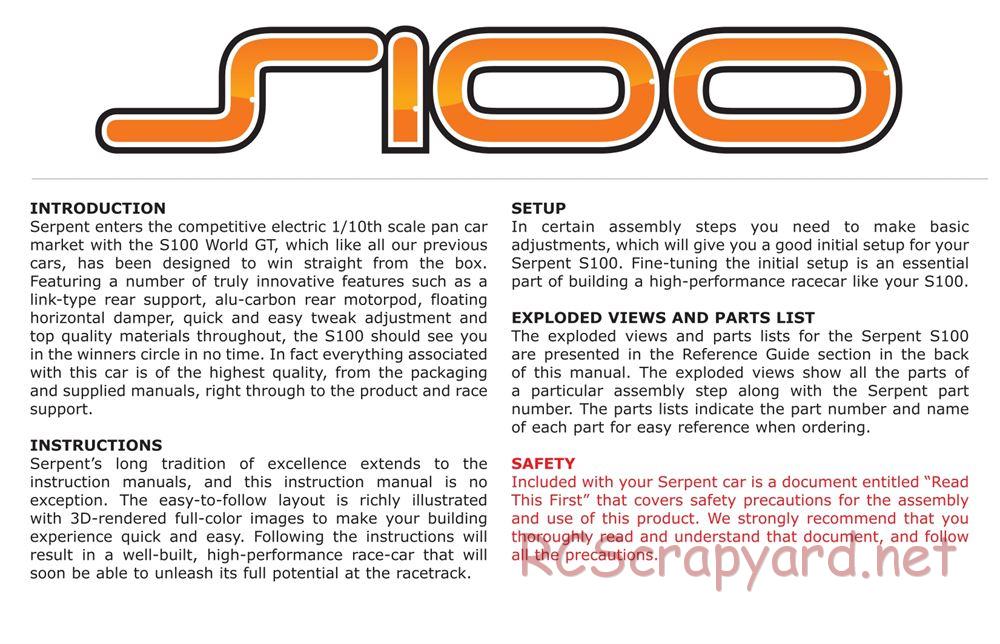 Serpent - S100 Link - Manual - Page 2