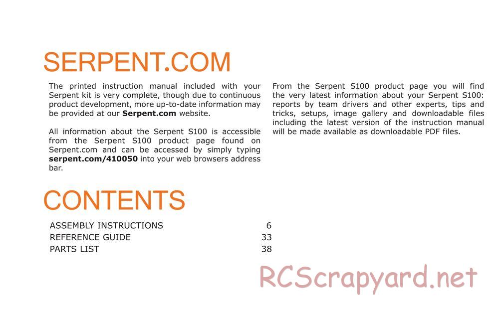 Serpent - S100 Link - Manual - Page 3