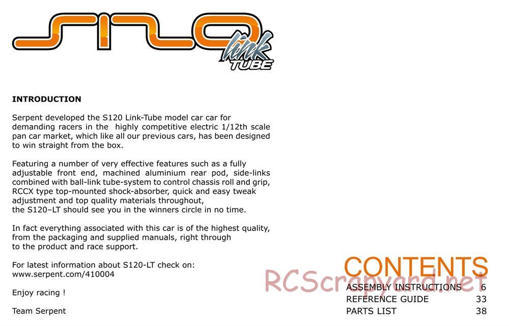 Serpent - S120 Link Tube - Manual - Page 2