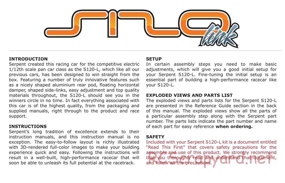 Serpent - S120 Link - Manual - Page 2