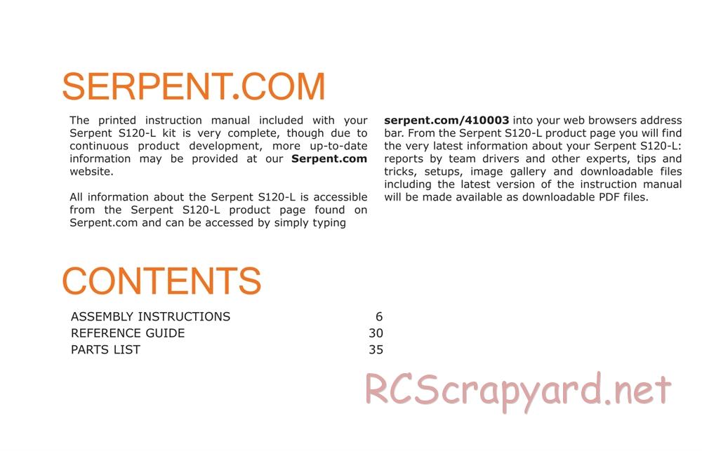 Serpent - S120 Link - Manual - Page 3