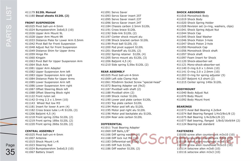 Serpent - S120 Link - Manual - Page 35