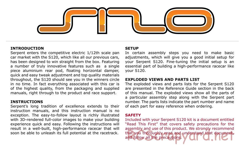 Serpent - S120 - Manual - Page 2