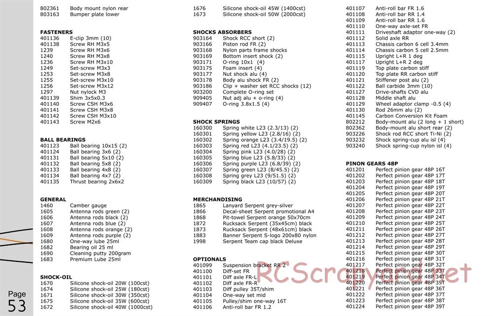 Serpent - S400 - Manual - Page 53