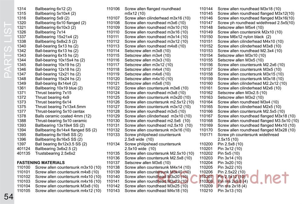 Serpent - S411 Eryx 2.0 - Manual - Page 54