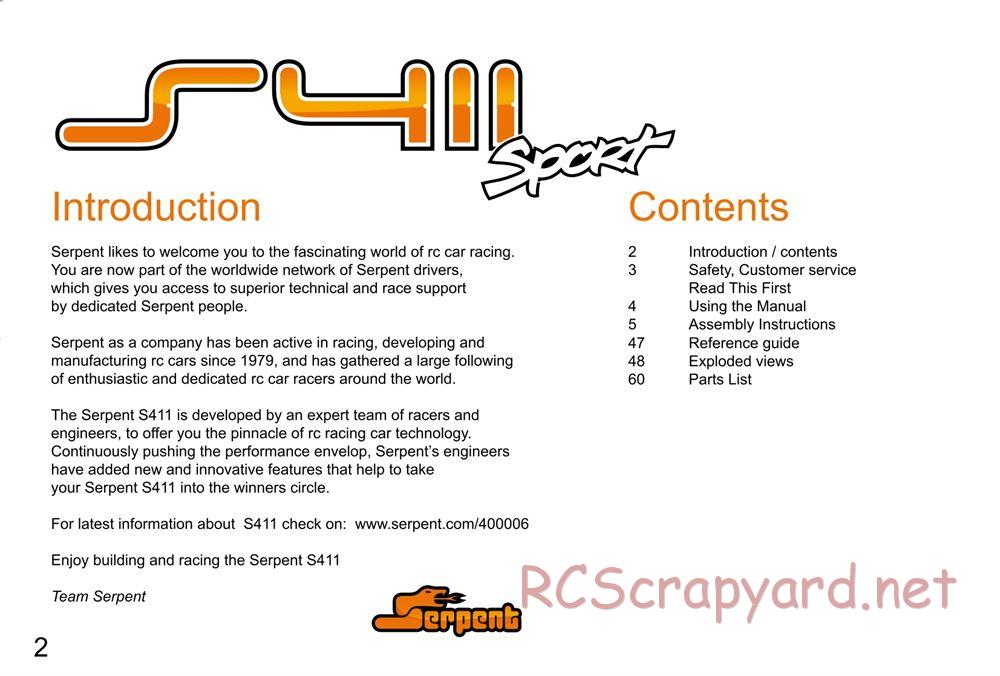 Serpent - S411 Sport - Manual - Page 2
