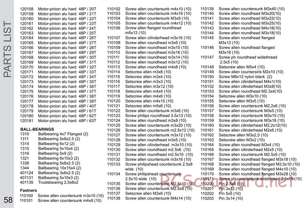 Serpent - S411 Sport - Manual - Page 58