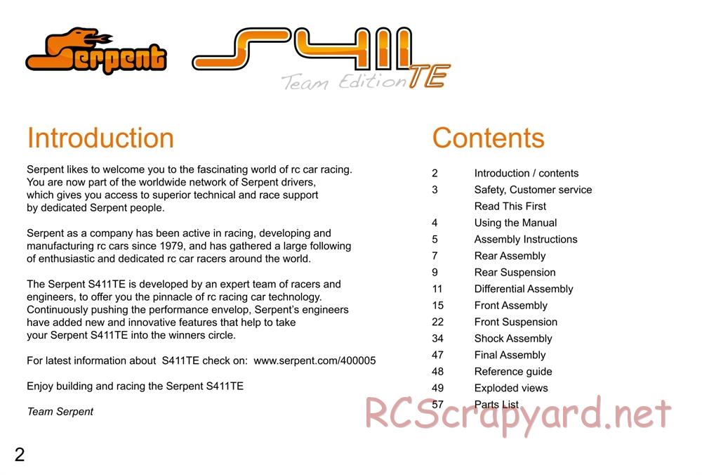 Serpent - S411 TE - Manual - Page 2