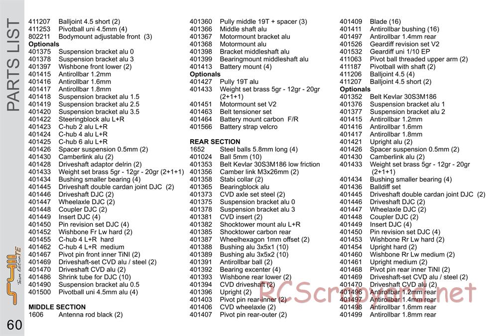 Serpent - S411 TE - Manual - Page 60