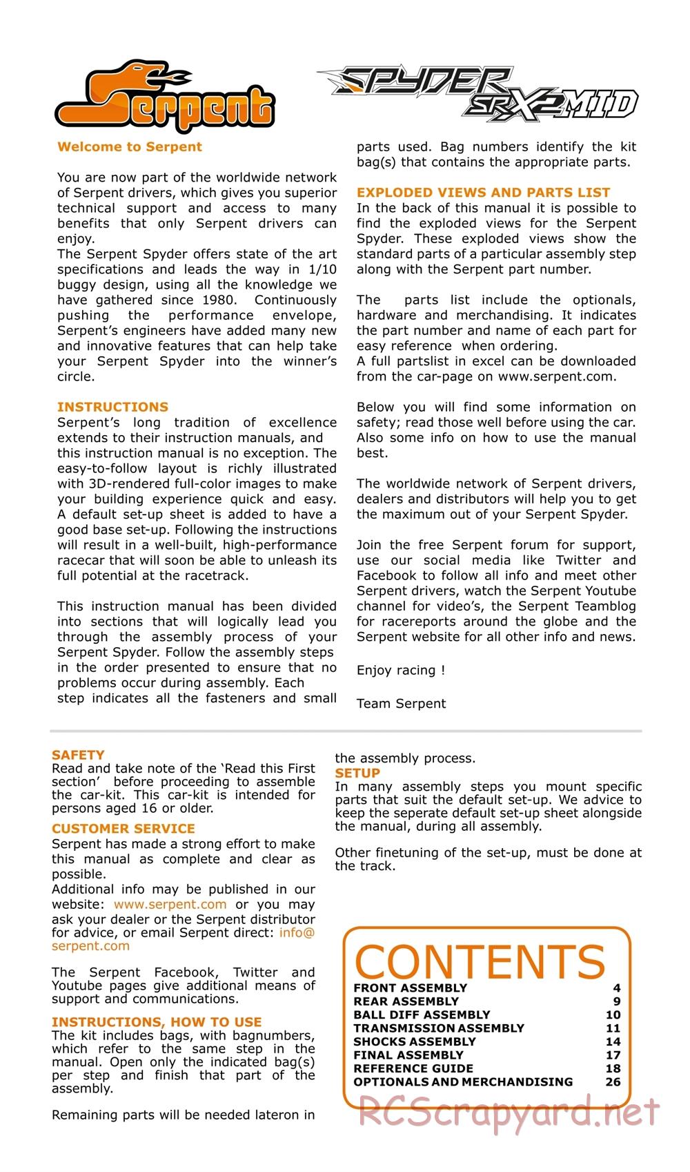 Serpent - Spyder SRX2 MM - Manual - Page 2