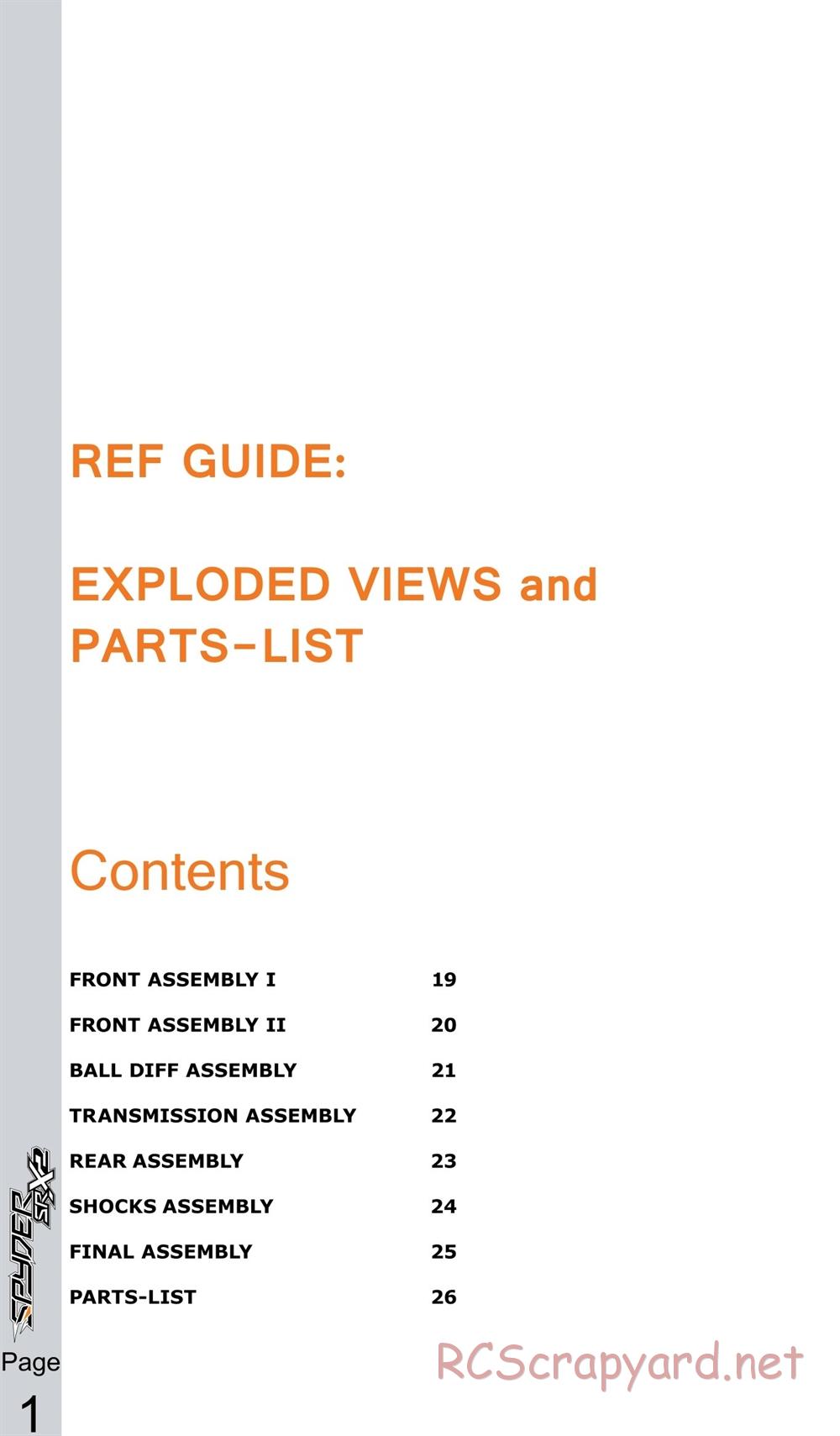 Serpent - Spyder SRX2 RM - Exploded View and Parts List - Page 2