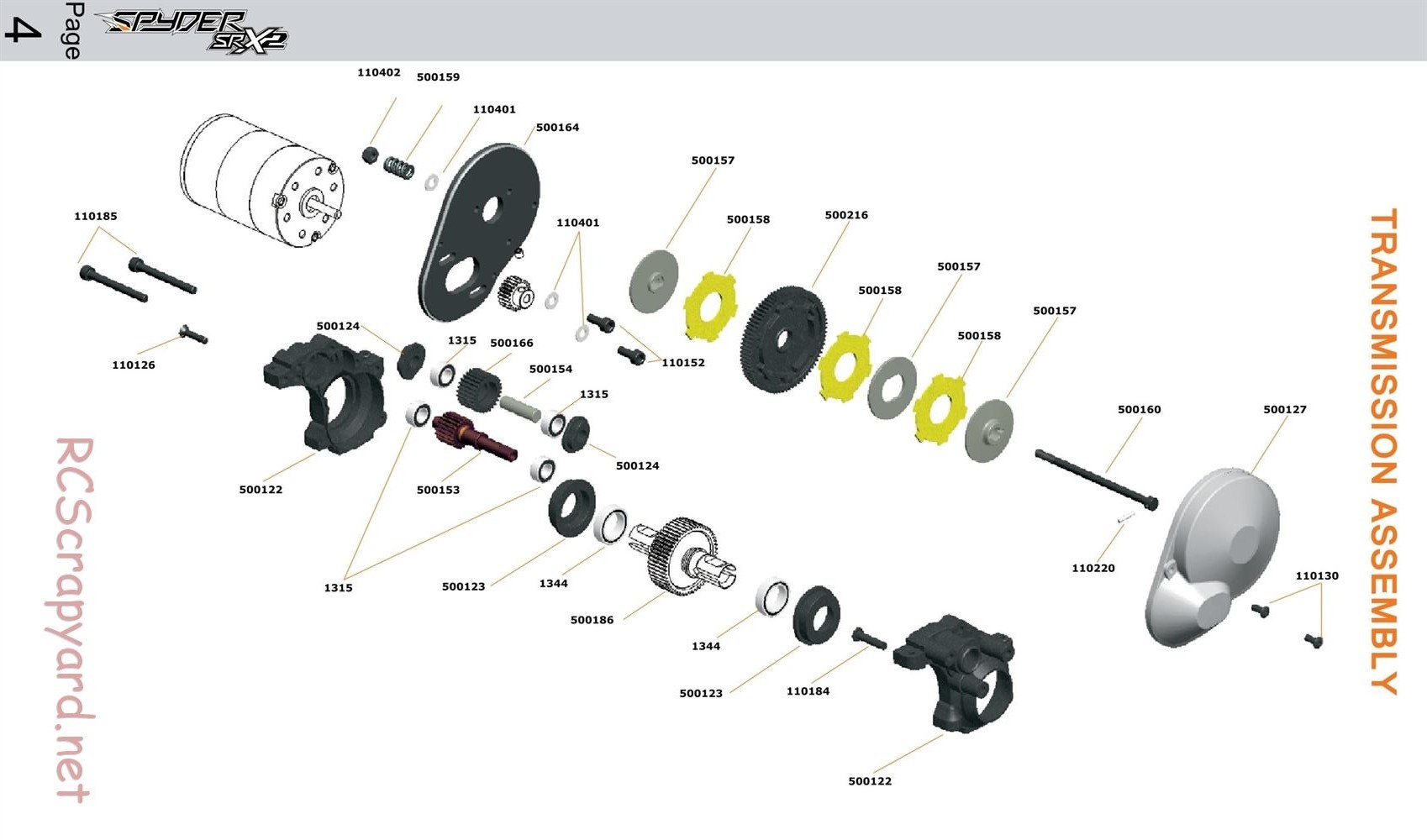 Serpent - Spyder SRX2 RM - Exploded View and Parts List - Page 4