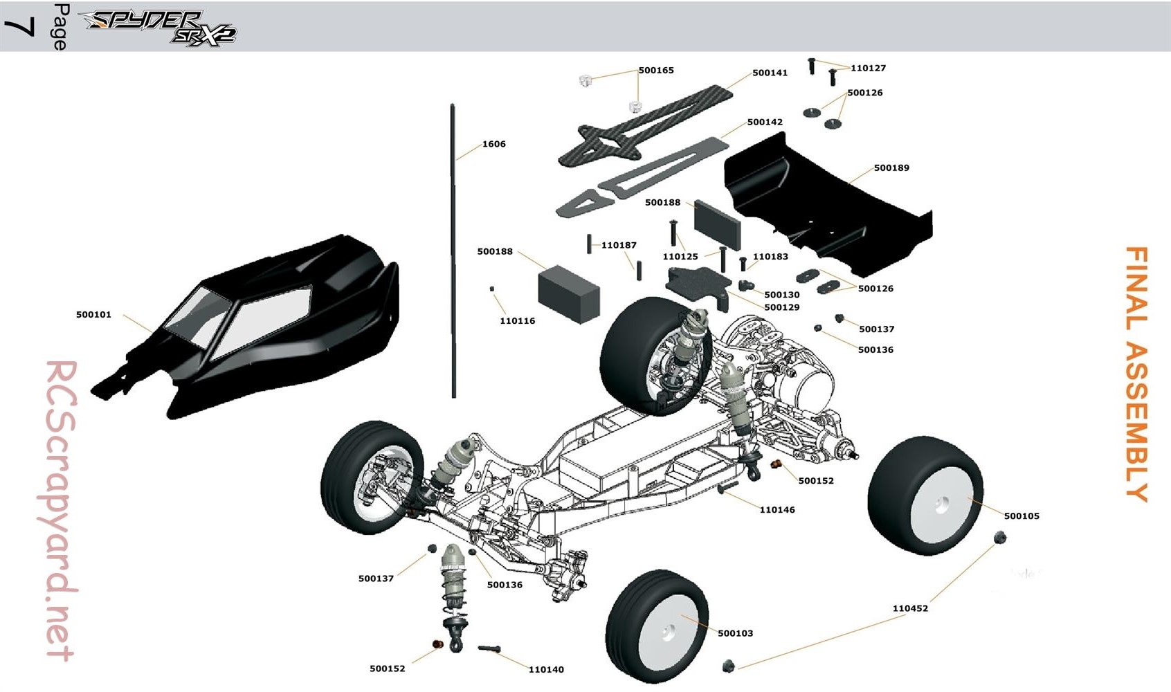 Serpent - Spyder SRX2 RM - Exploded View and Parts List - Page 7