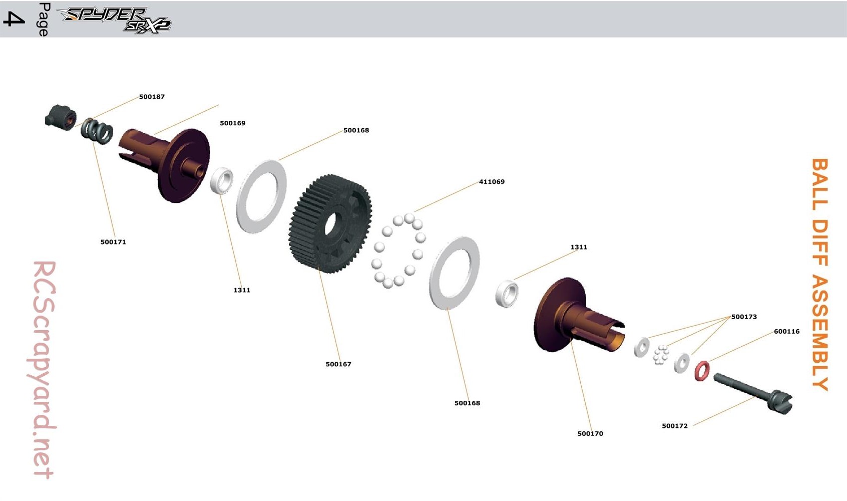 Serpent - Spyder SRX2 RM - Exploded View and Parts List - Page 9