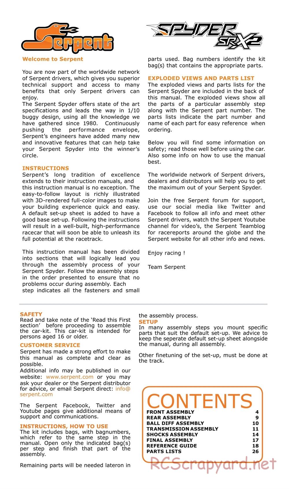 Serpent - Spyder SRX2 RM - Manual - Page 2