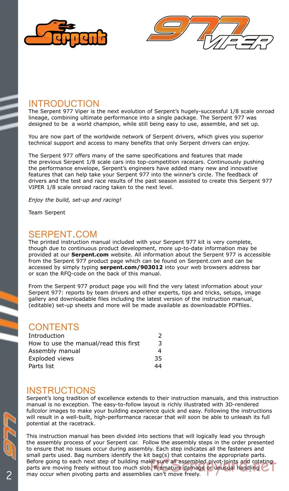 Serpent - Viper 977 - Manual - Page 2
