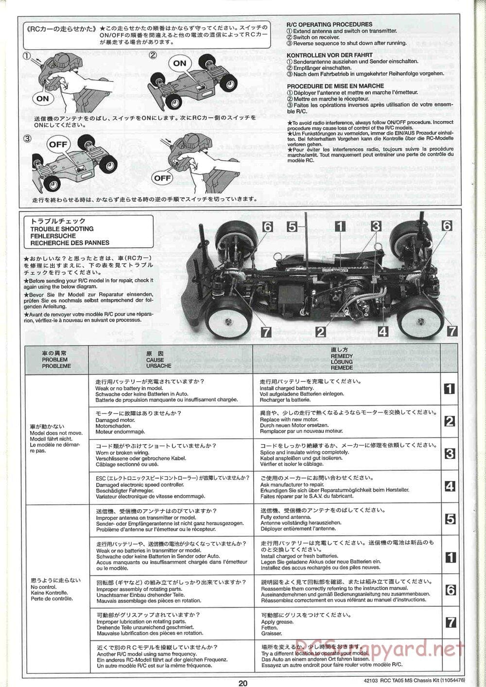 Tamiya - TA05 MS Chassis - Manual - Page 20