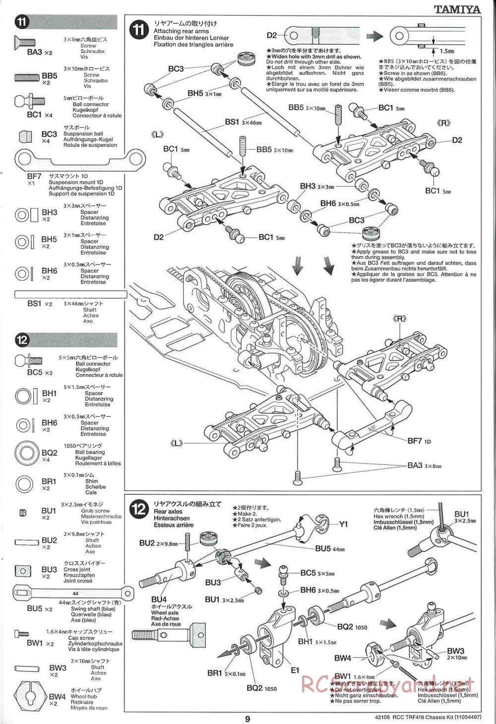 Tamiya - TRF416 Chassis - Manual - Page 9