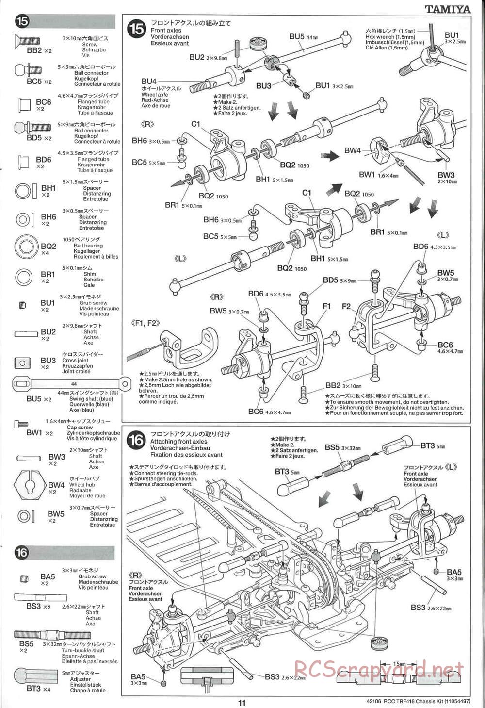 Tamiya - TRF416 Chassis - Manual - Page 11