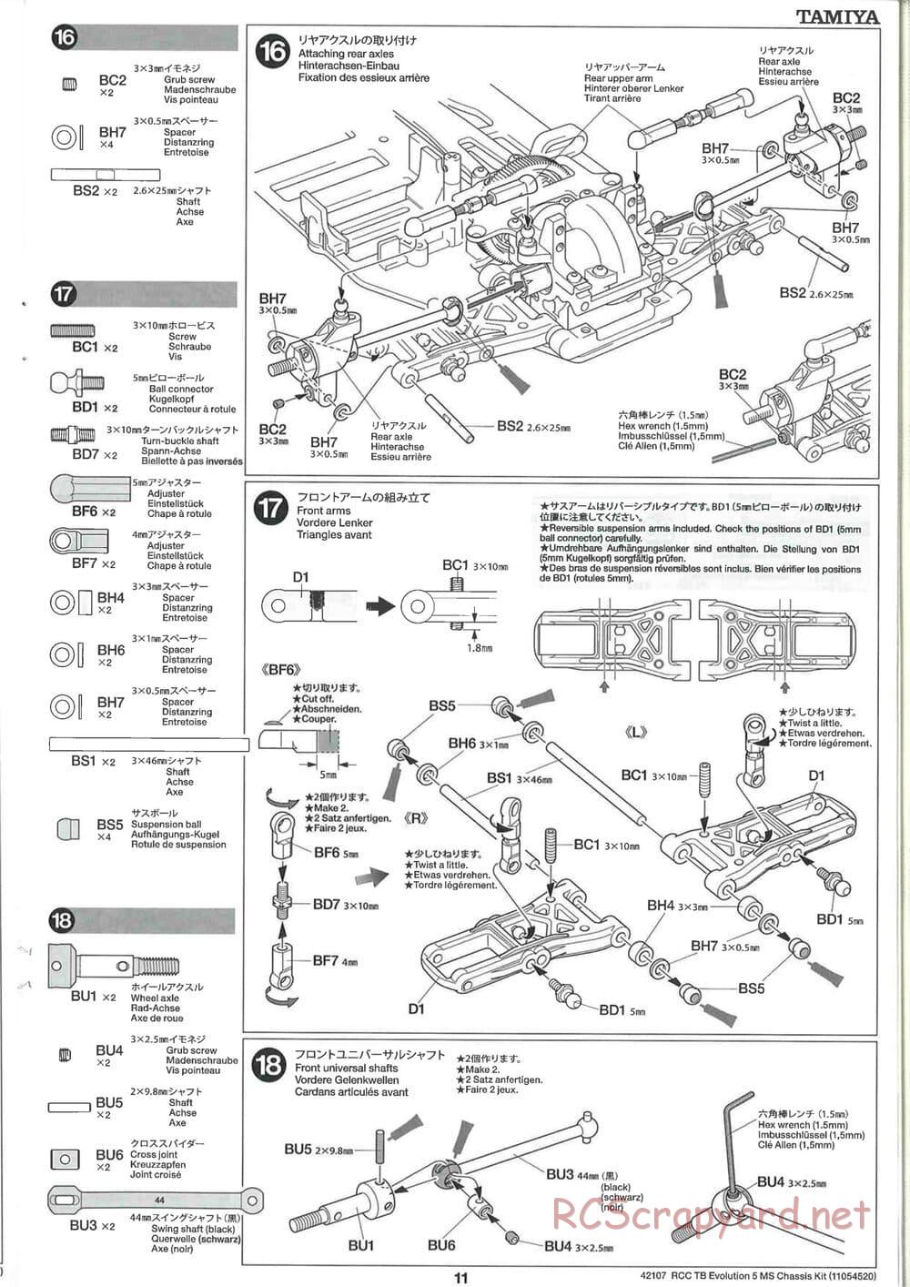 Tamiya - TB Evolution 5 MS Chassis - Manual - Page 11